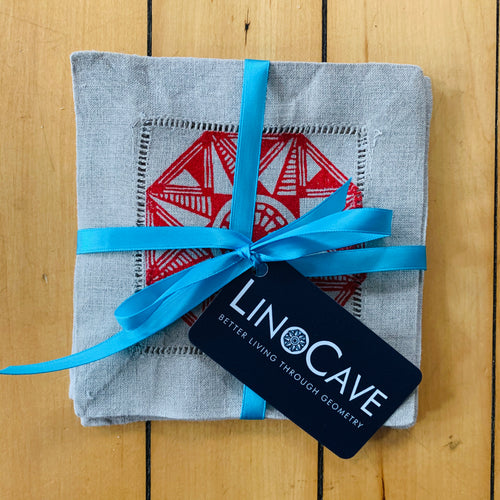Set of Four Linen Coasters