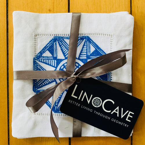 White Cotton/Linen Set of Four Coasters