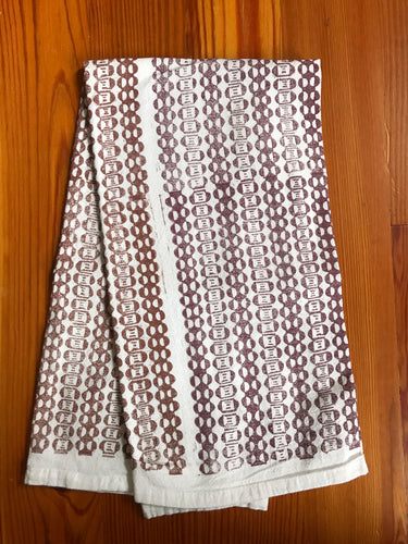 Large Hand Block Printed Tea Towel-Bubbles