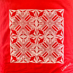 Ultra-Lightweight Red and White Hand Block Printed Bandana