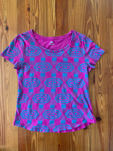 Hand Block Printed Upcycled Women’s T-shirt - Medium