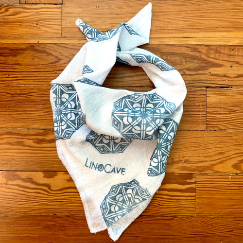 Lightweight Gauzy Muslin Bandana-Lyon-Blue