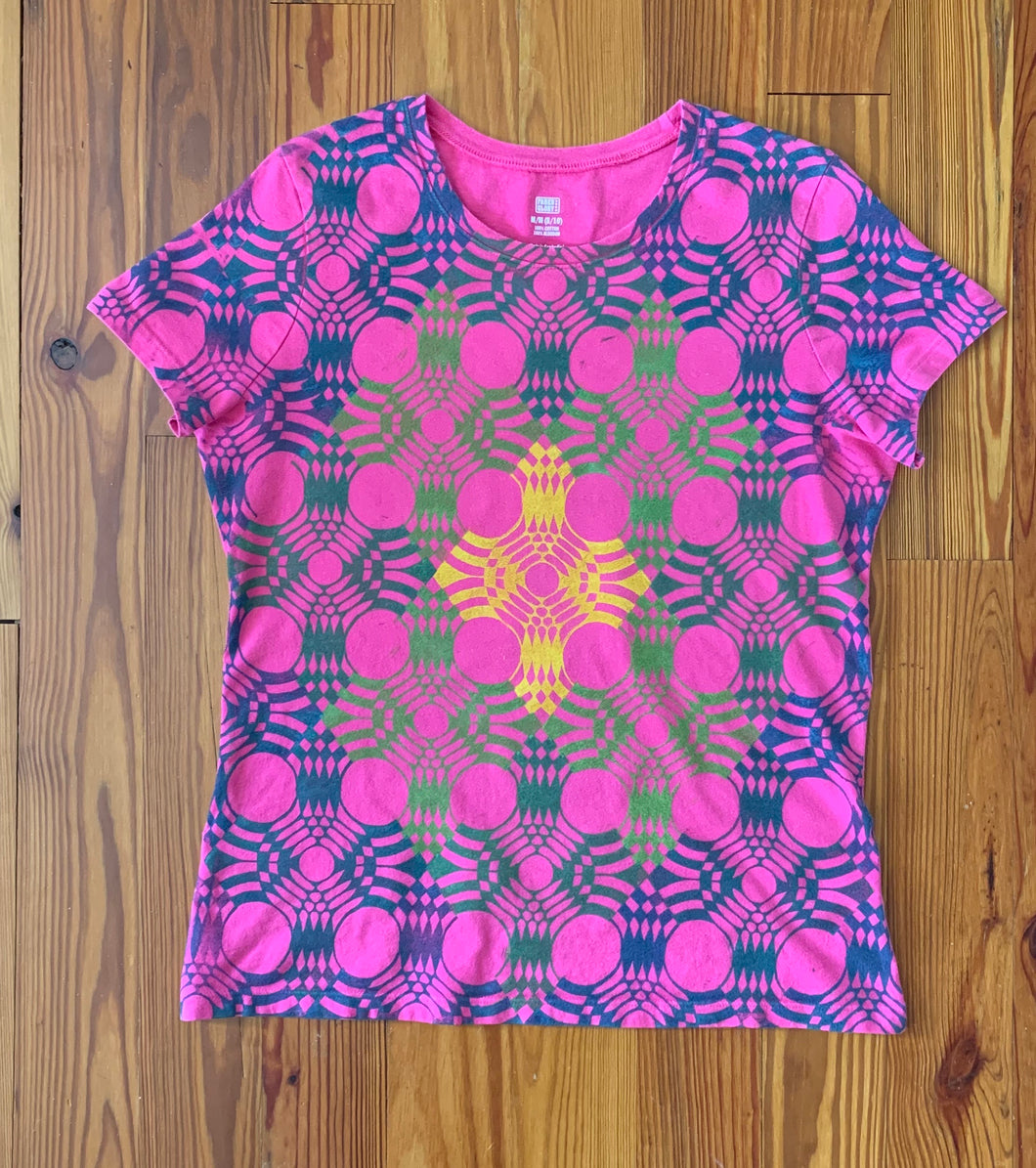 Hand Block Printed Upcycled T-shirt-Women’s Medium