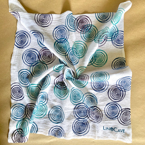 Lightweight Gauzy Muslin Bandana-Perlage-Blue